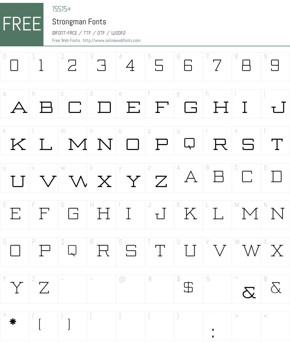 Strongman Font Screenshots
