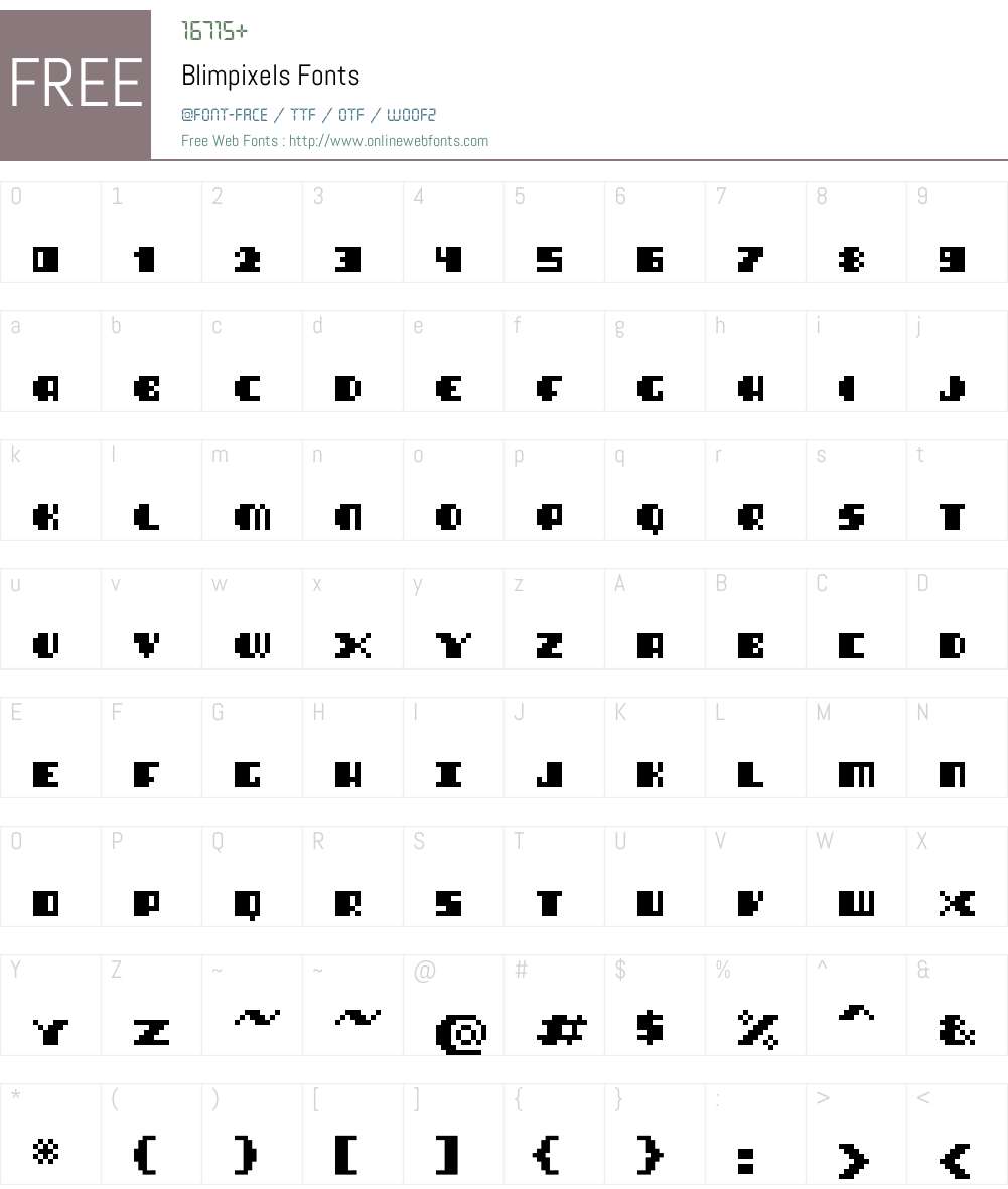 Blimpixels Font Screenshots
