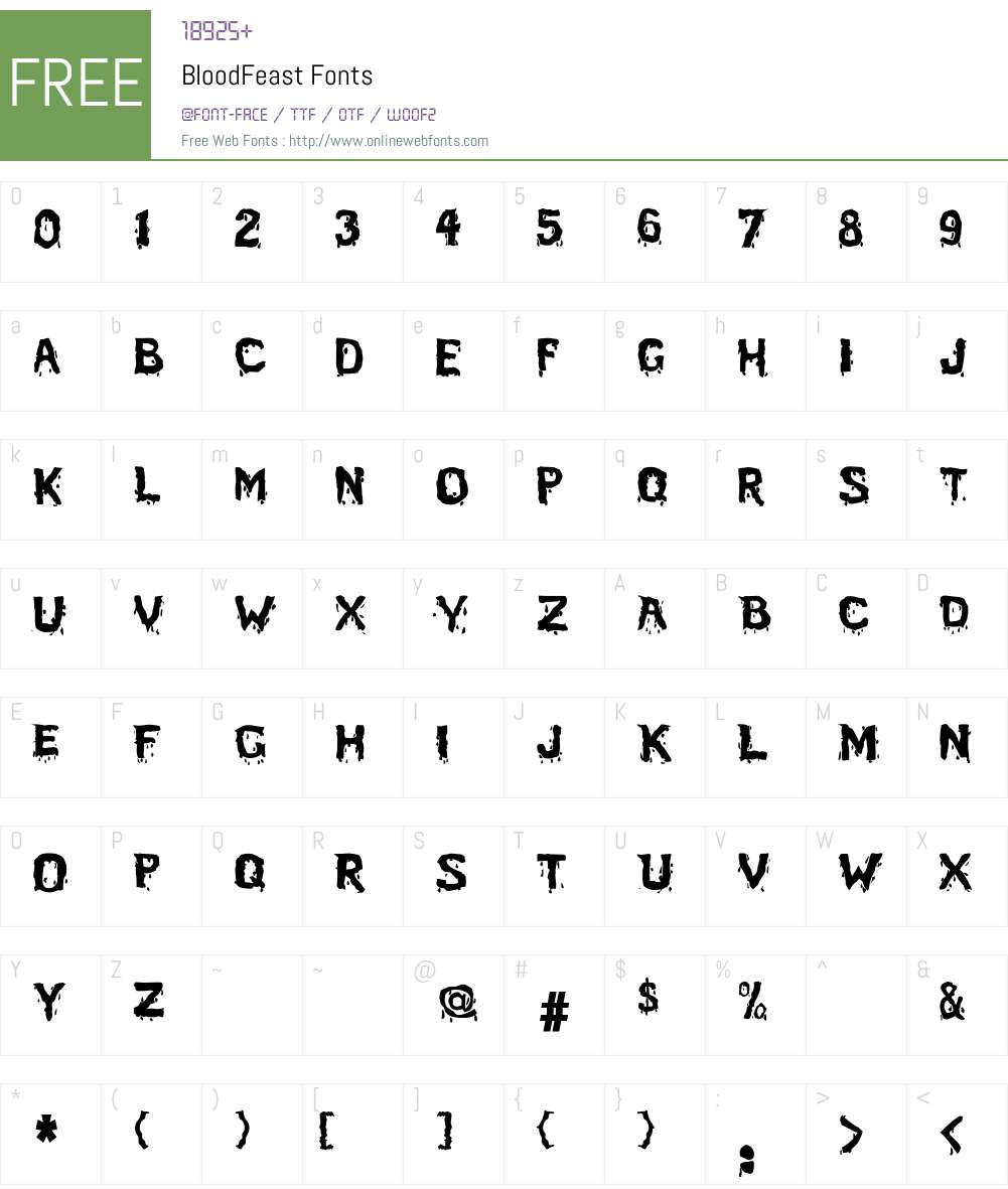 BloodFeast Font Screenshots