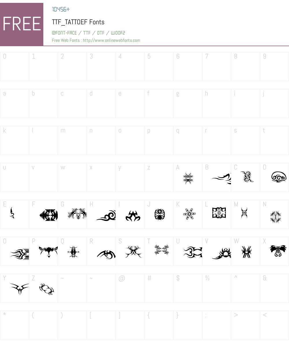 TTF_TATTOEF Font Screenshots