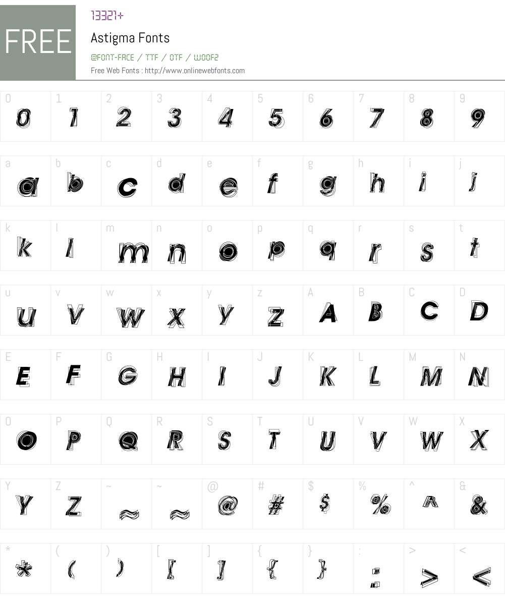 Astigma Font Screenshots