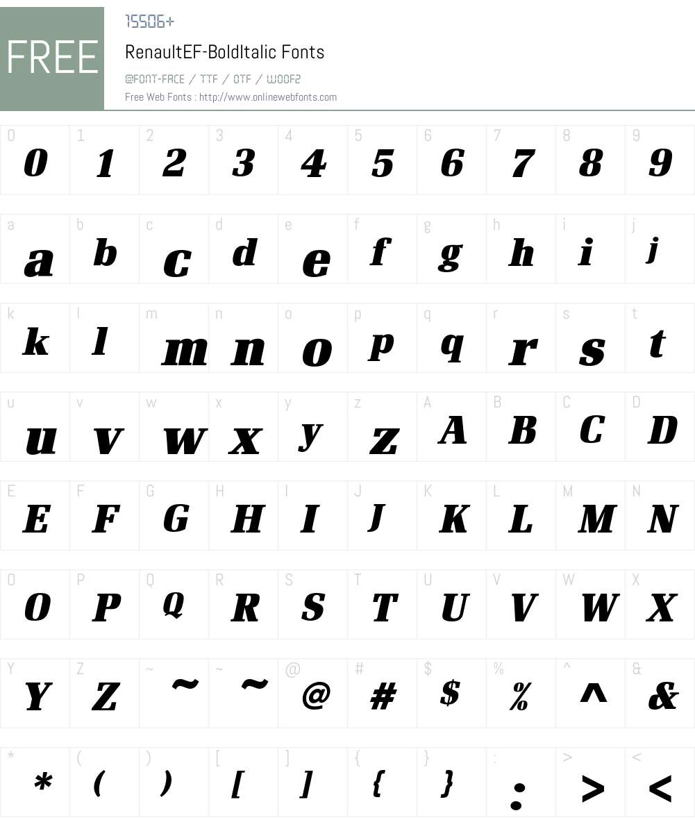 RenaultEF Font Screenshots