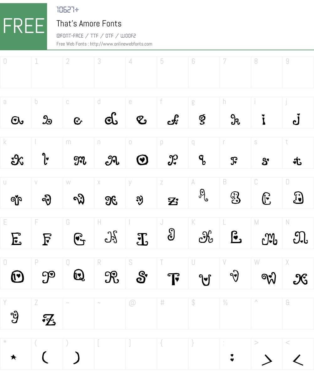 Thats Amore Font Screenshots