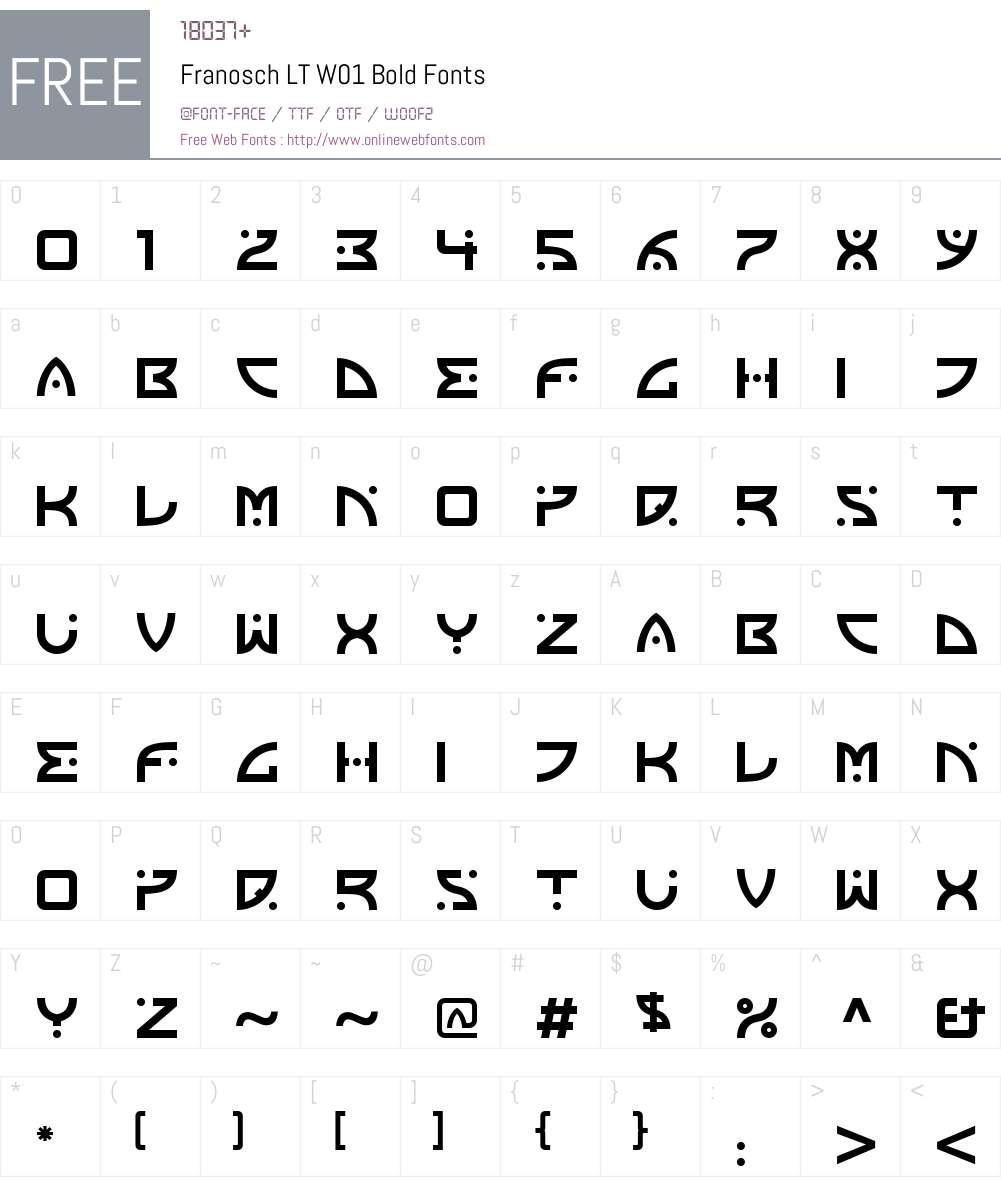 FranoschLTW01-Bold Font Screenshots