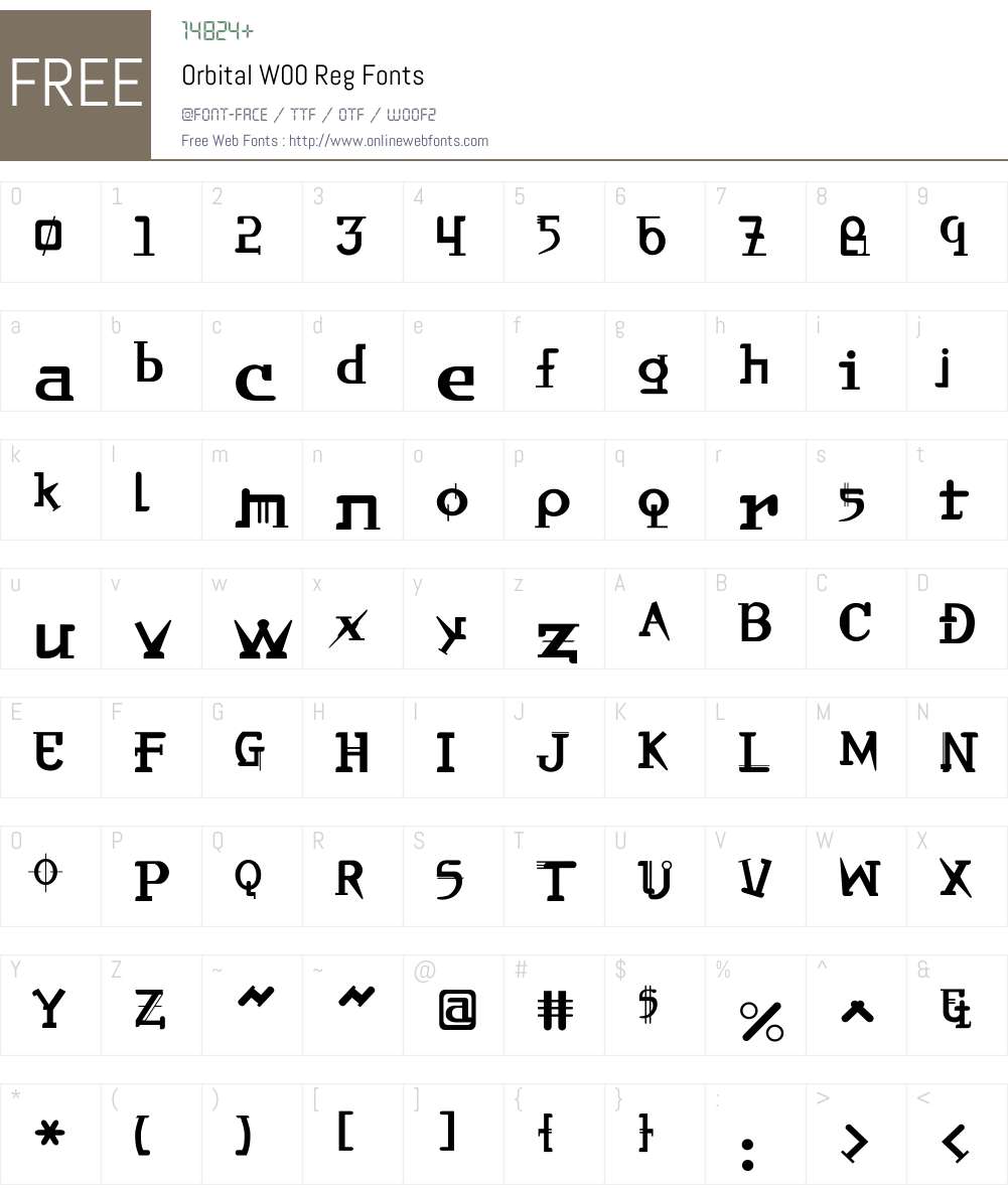 OrbitalW00-Reg Font Screenshots