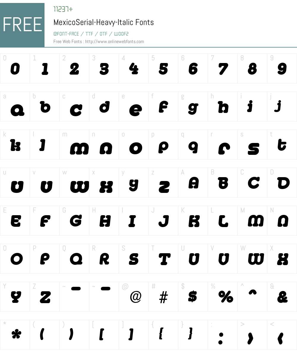MexicoSerial-Heavy Font Screenshots