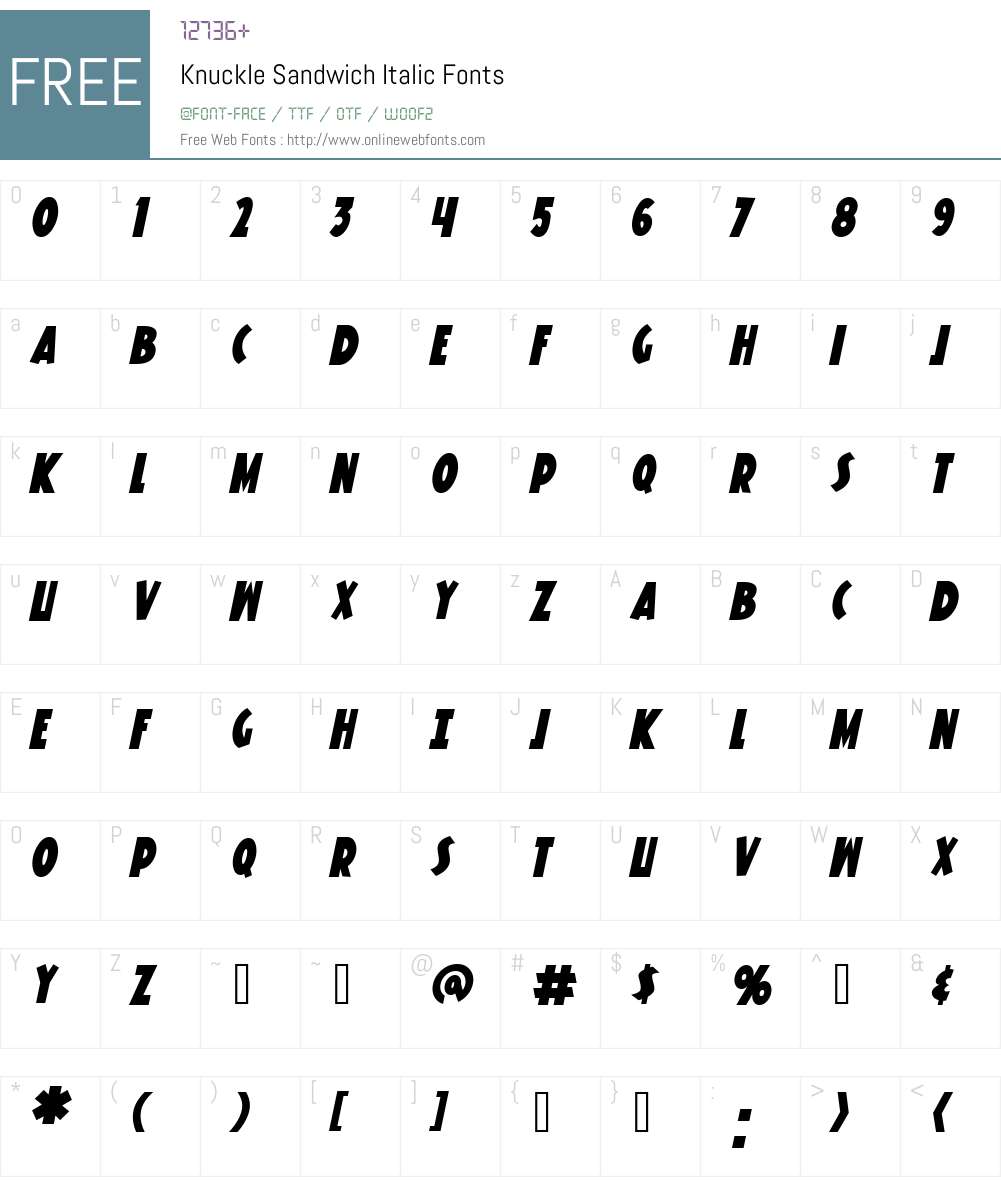 Knuckle Sandwich Font Screenshots