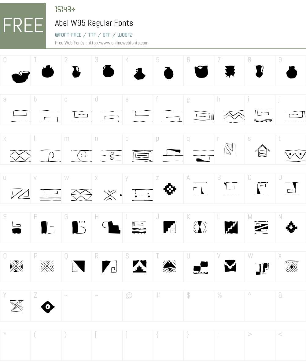 AbelW95-Regular Font Screenshots
