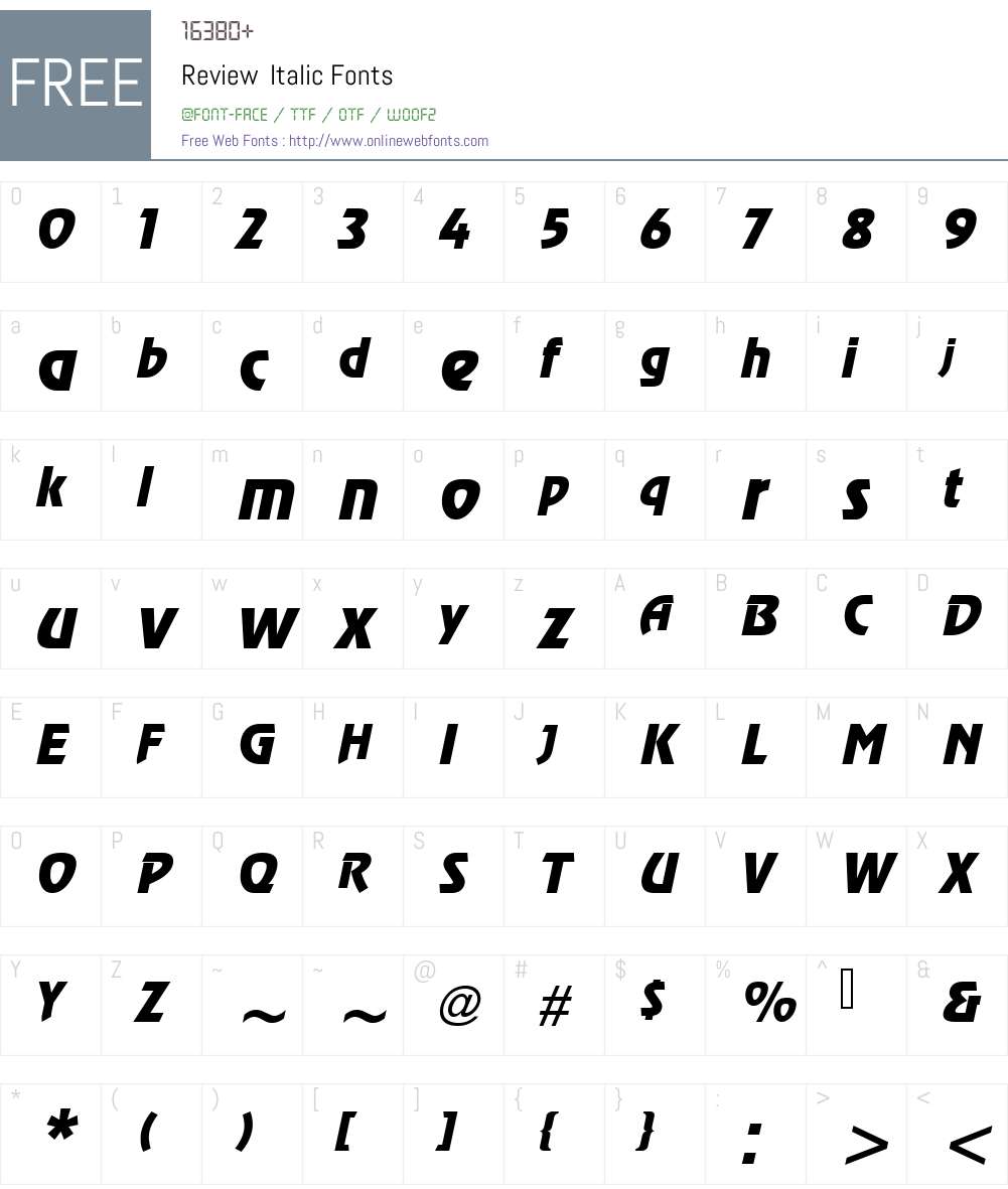Review Font Screenshots