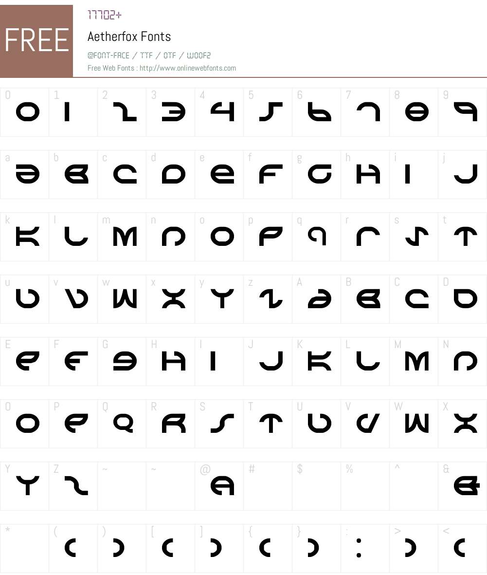 Aetherfox Font Screenshots