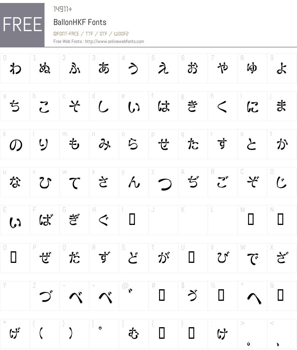 BallonHKF Font Screenshots