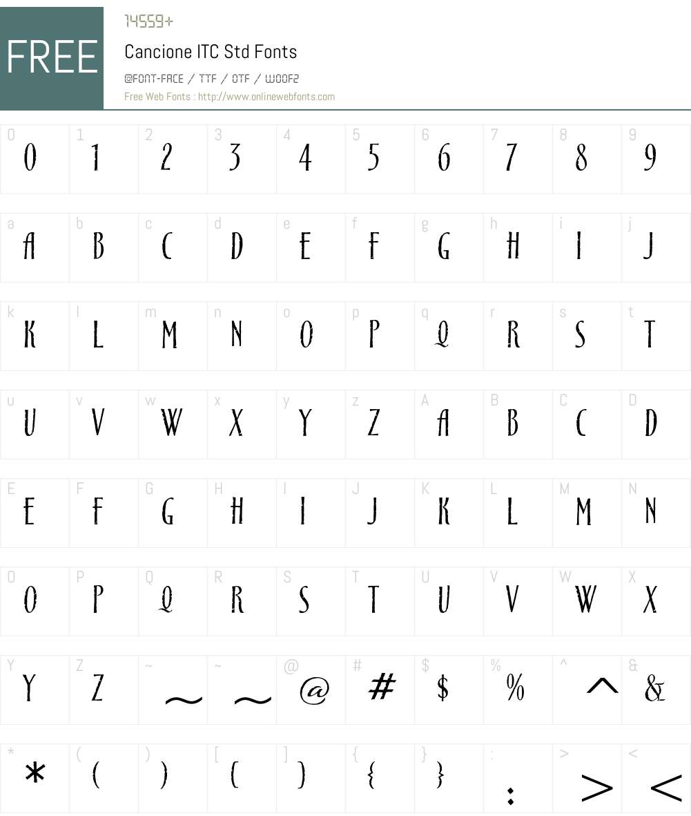 Cancione ITC Std Font Screenshots