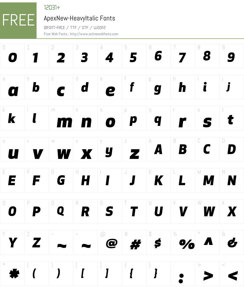 Apex New Font Screenshots