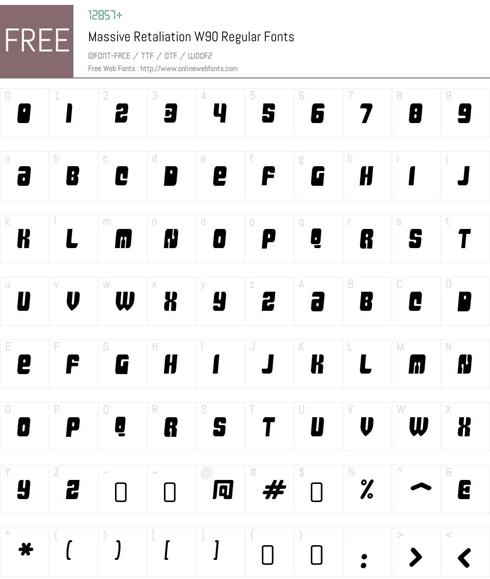 MassiveRetaliationW90-Rg Font Screenshots