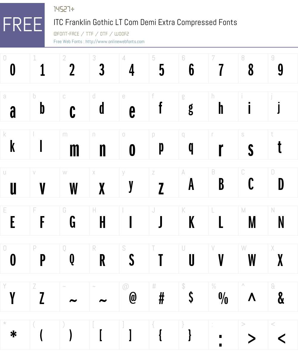 ITC Franklin Gothic LT Com Font Screenshots