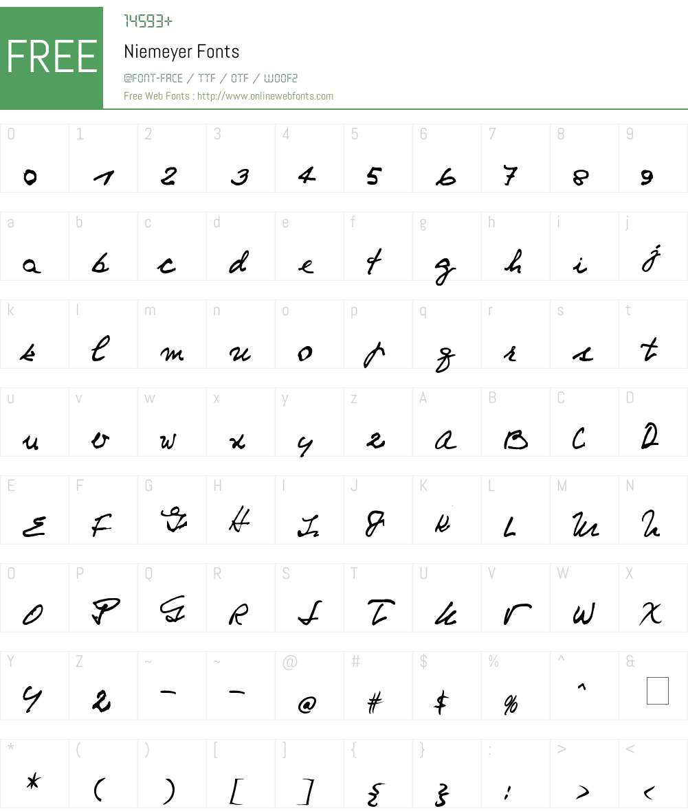 Niemeyer Font Screenshots