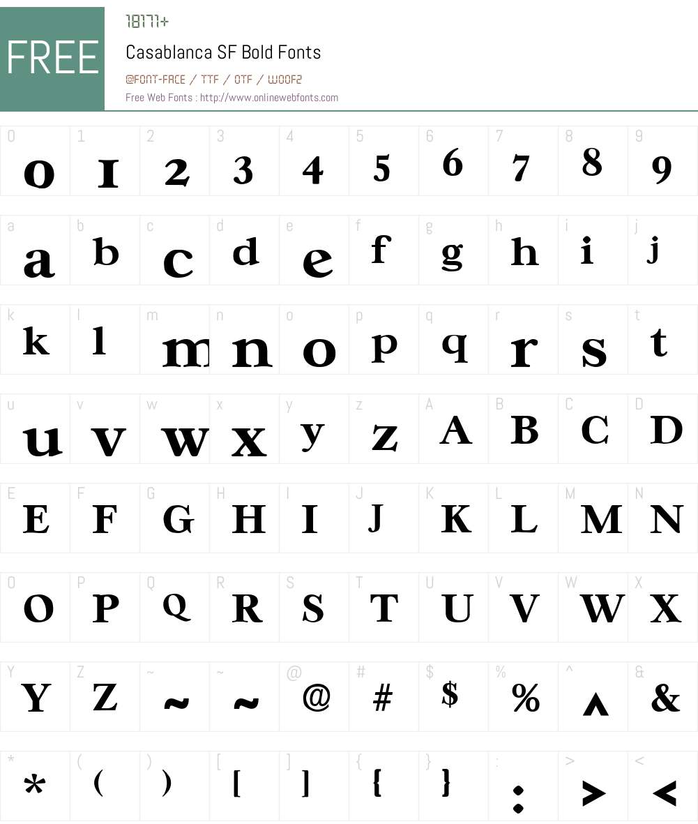 Casablanca SF Font Screenshots