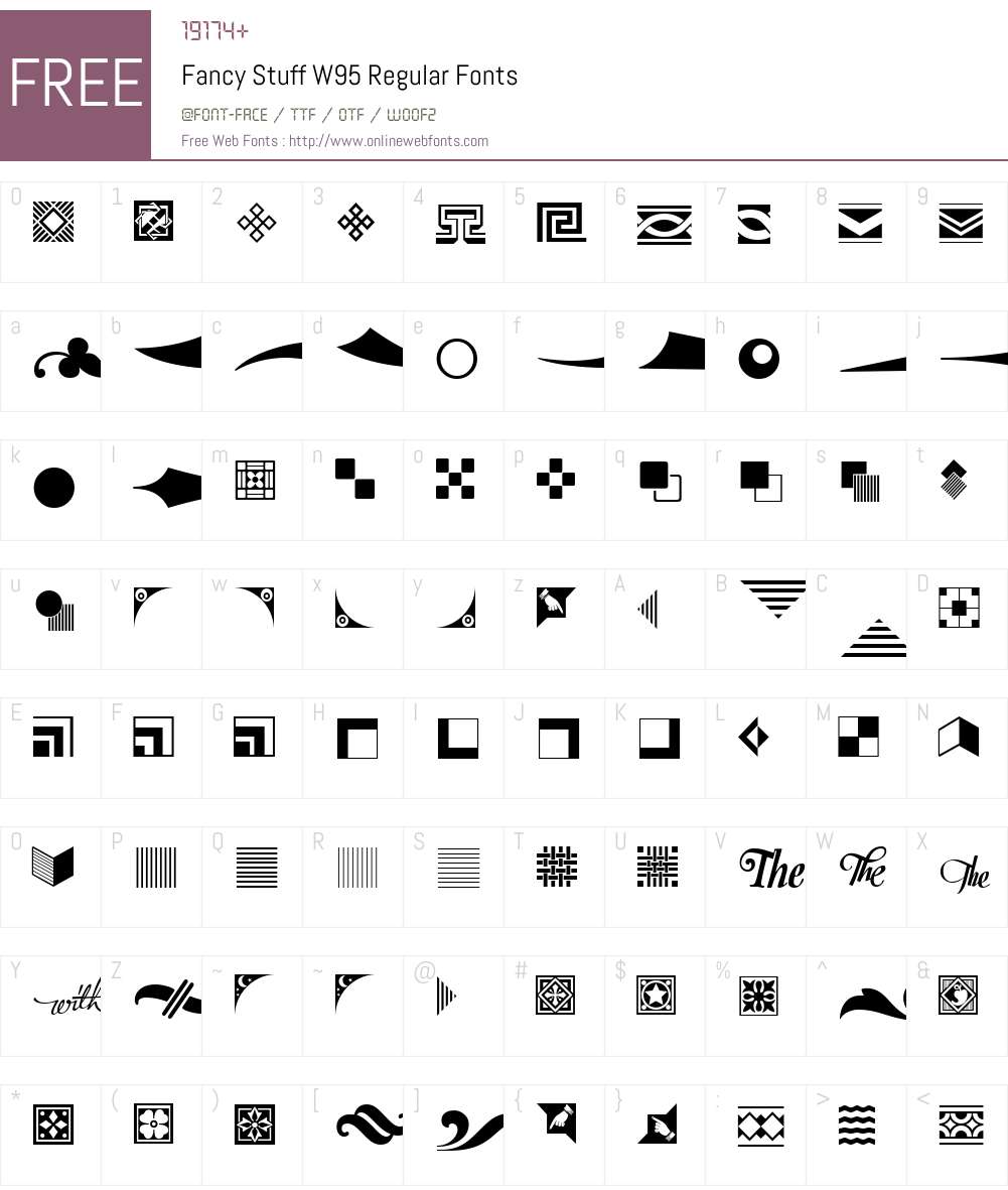 FancyStuffW95-Regular Font Screenshots