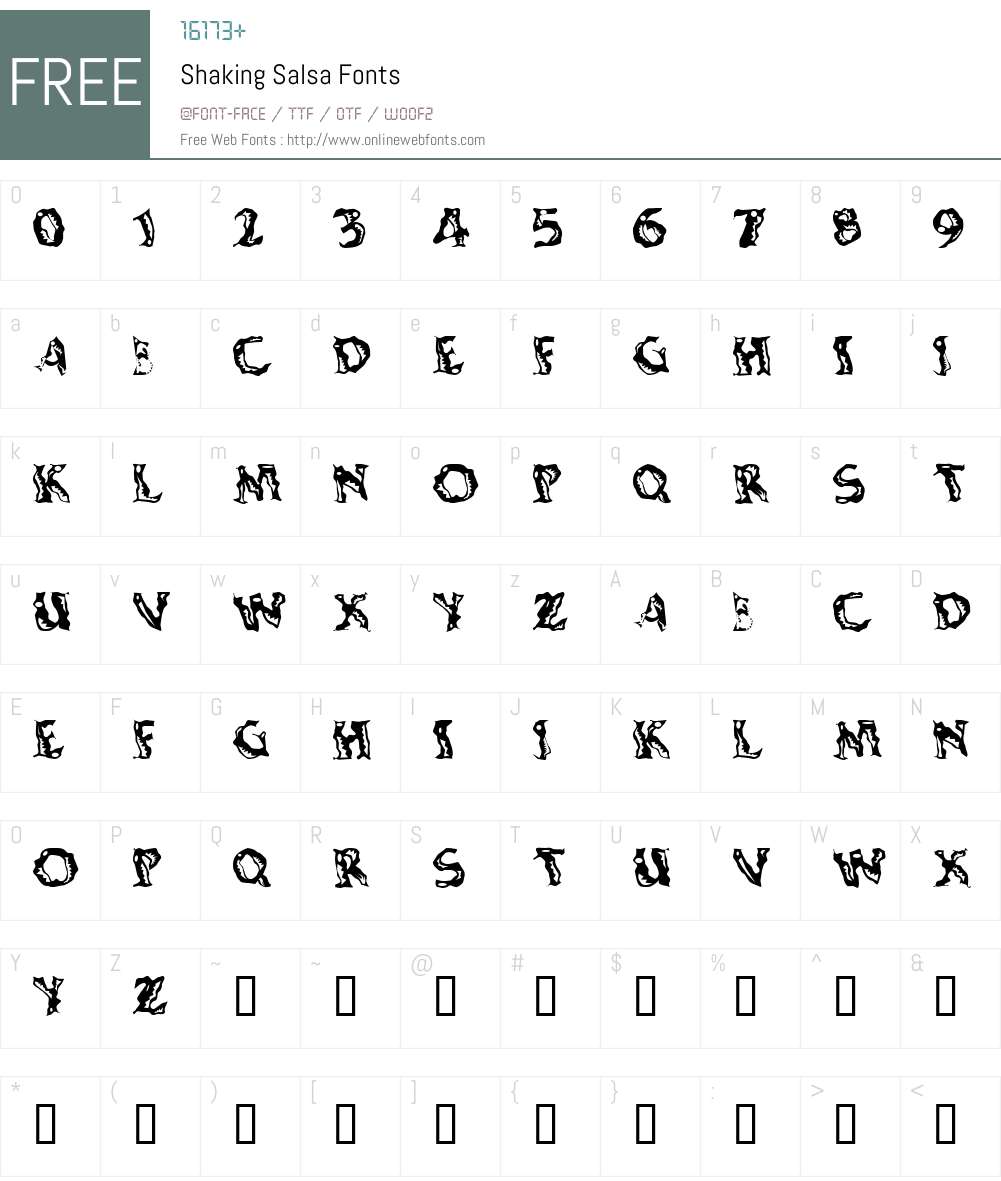 Shaking Salsa Font Screenshots