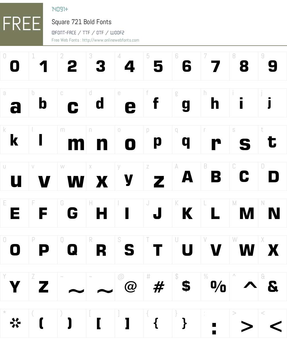 Square 721 Font Screenshots