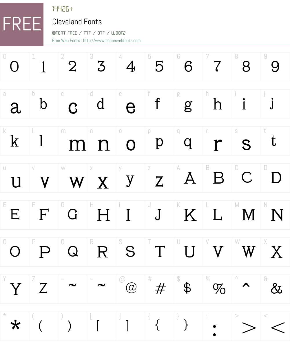 Cleveland Font Screenshots