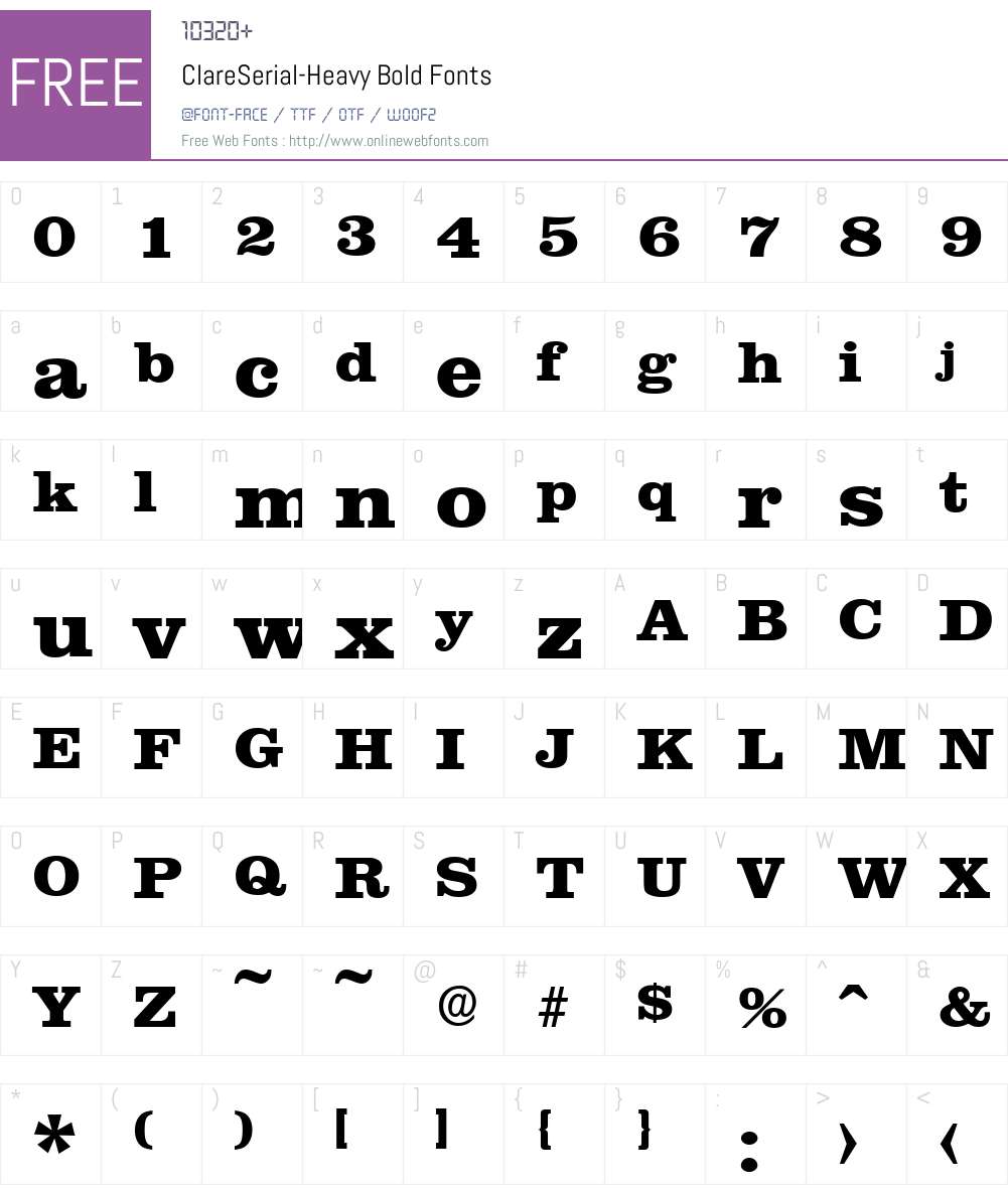 ClareSerial-Heavy Font Screenshots