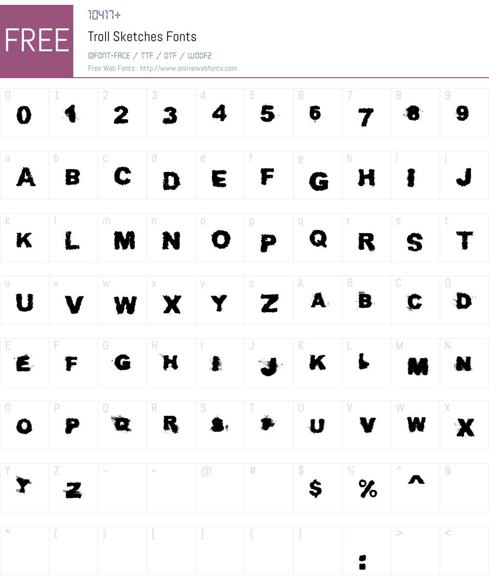 Troll Sketches Font Screenshots