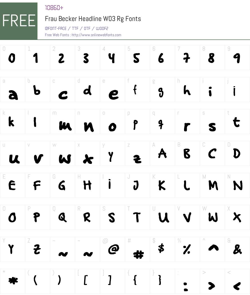 Frau Becker Font Screenshots