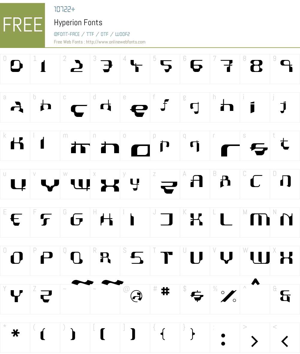 Hyperion Font Screenshots