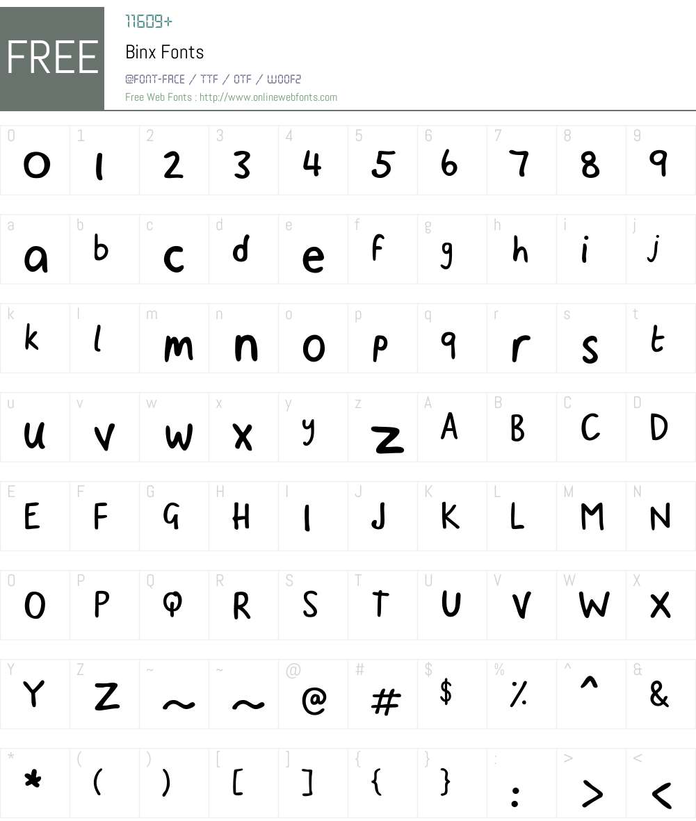 Binx Font Screenshots