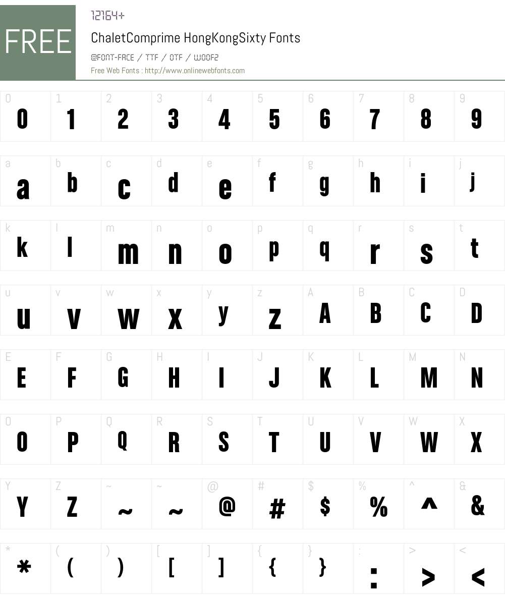 ChaletComprime Font Screenshots