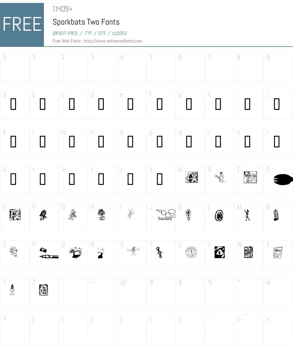 Sporkbats Two Font Screenshots