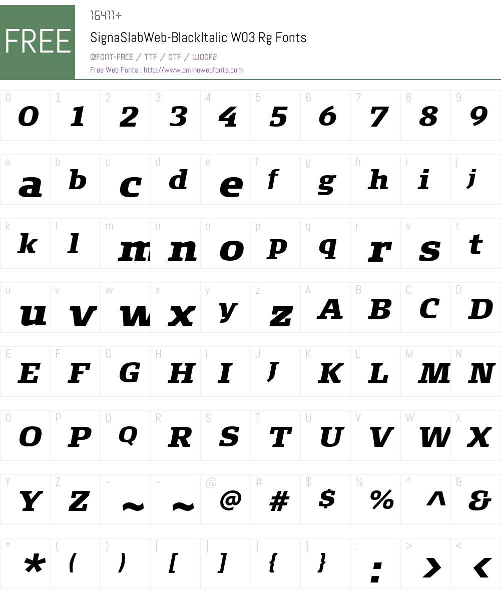 FF Signa Slab Font Screenshots