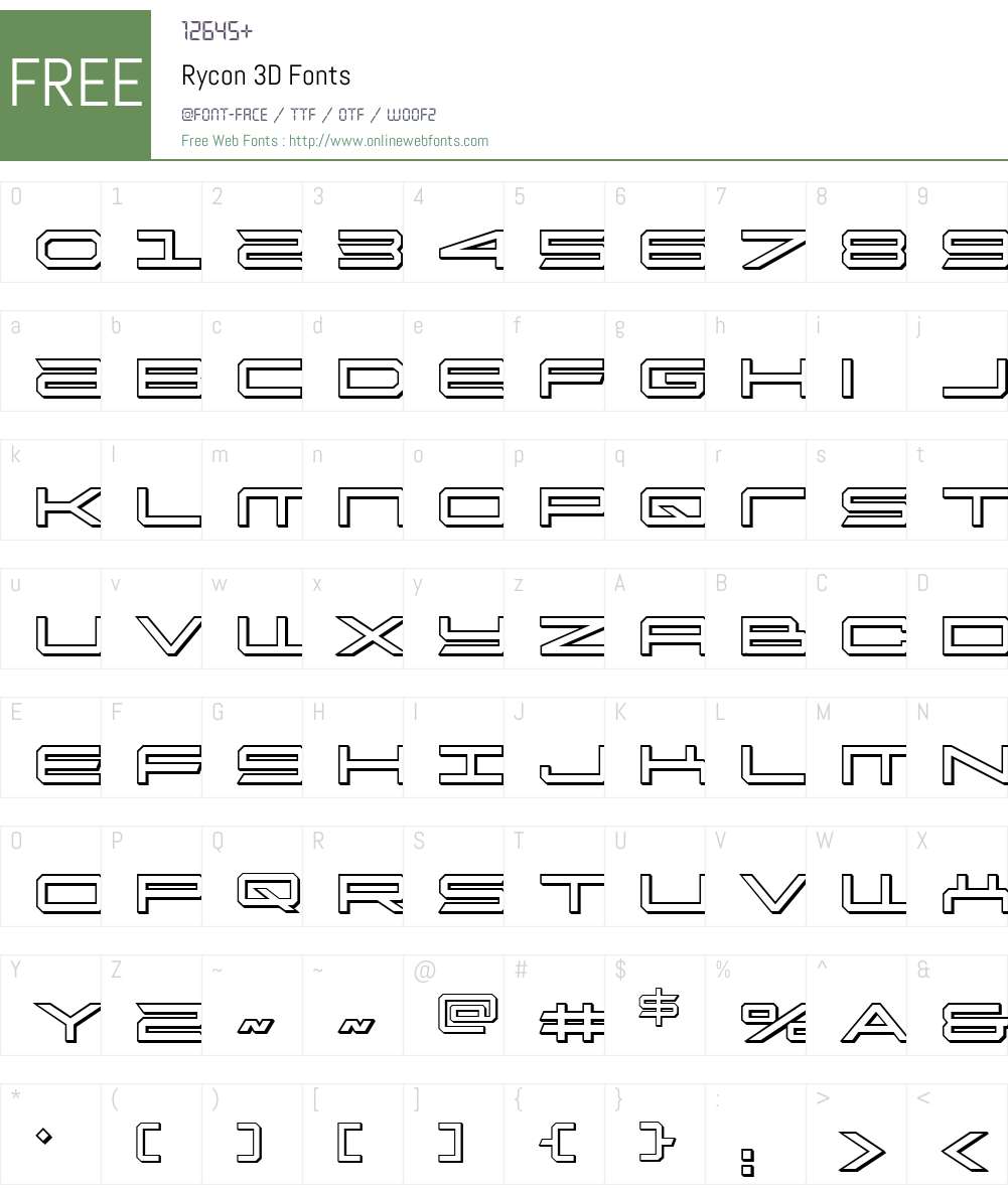 Rycon 3D 1.0; 2025 Fonts Free Download - OnlineWebFonts.COM