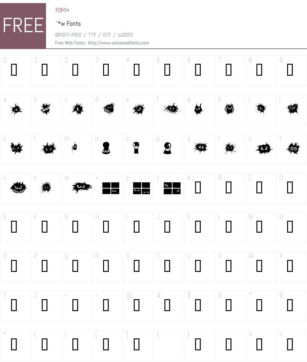 `*w Font Screenshots