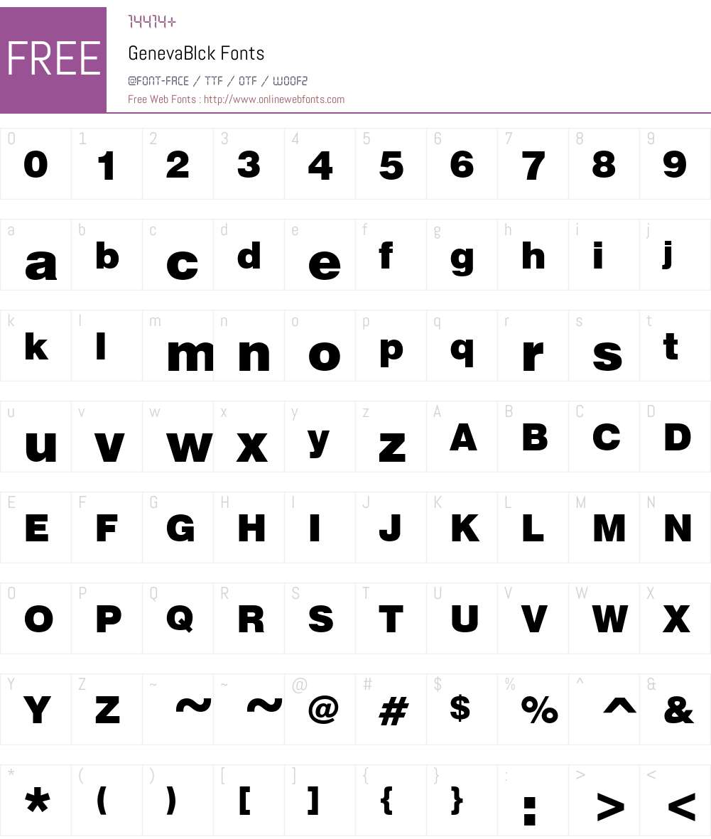 GenevaBlck Font Screenshots