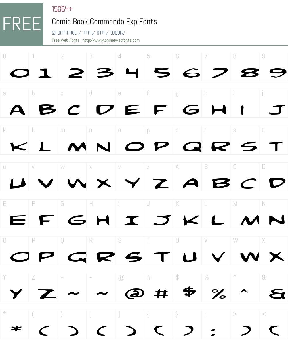 Comic Book Commando Exp Font Screenshots