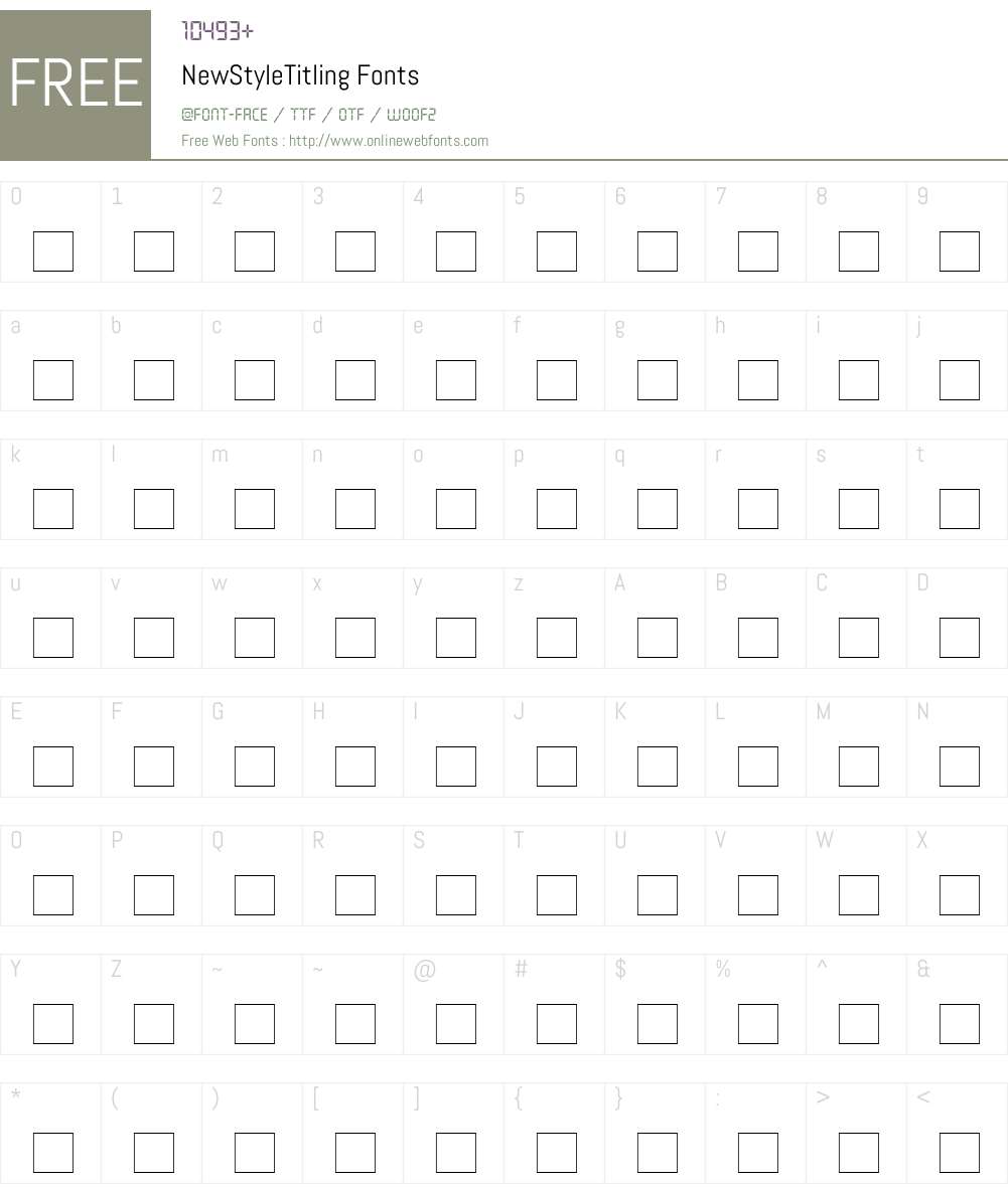 NewStyleTitling Font Screenshots
