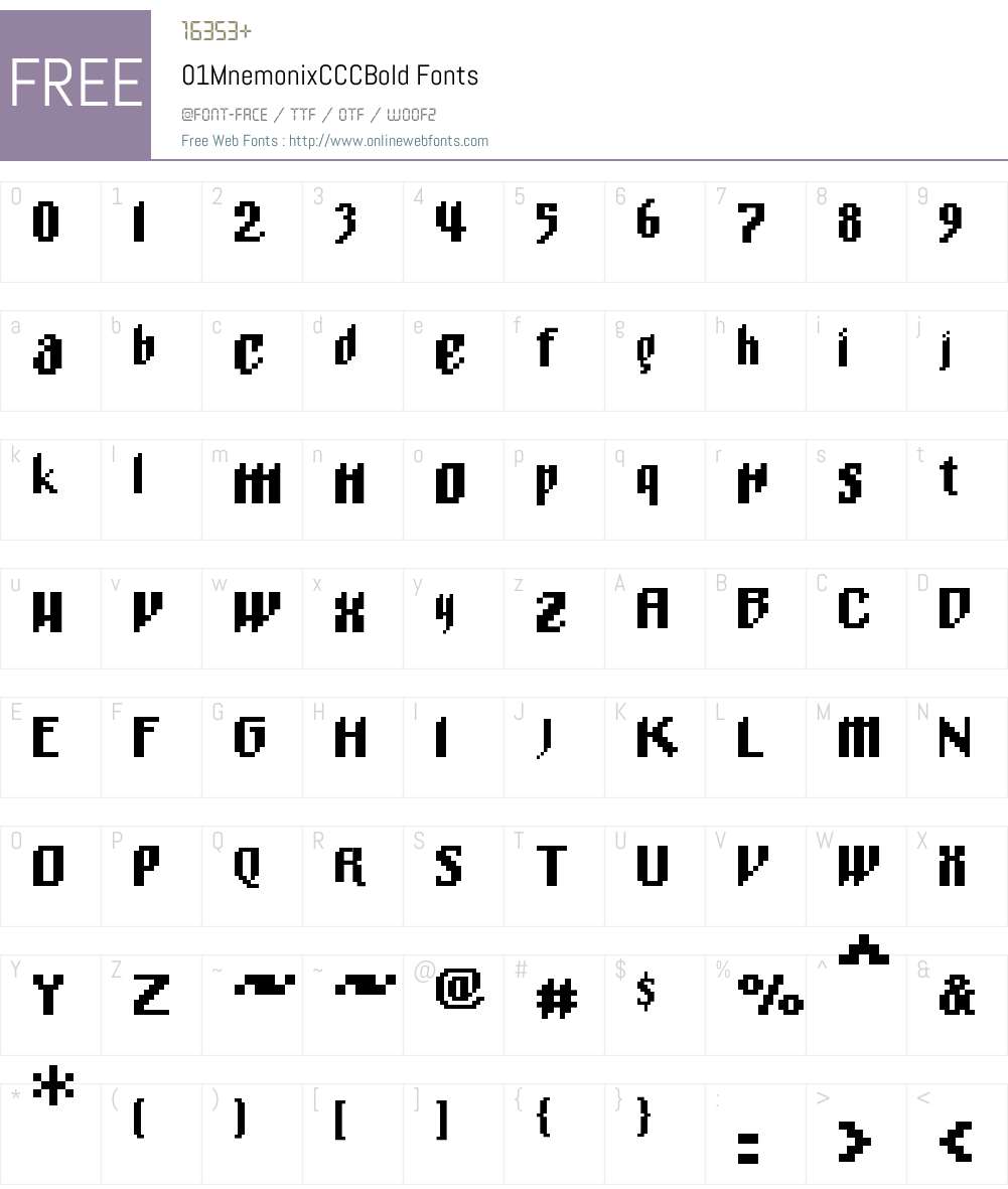 01MnemonixCCC Font Screenshots