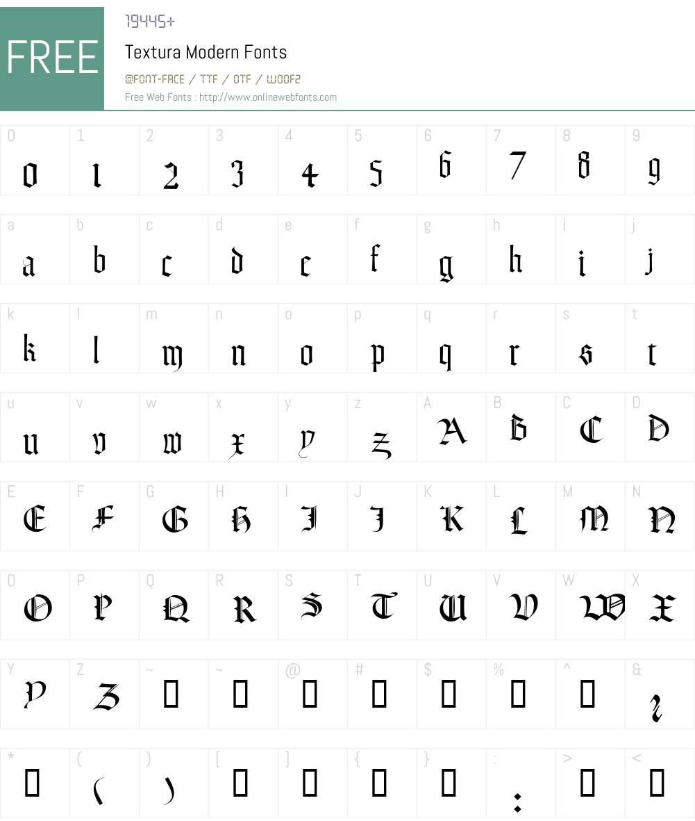 Textura Font Screenshots