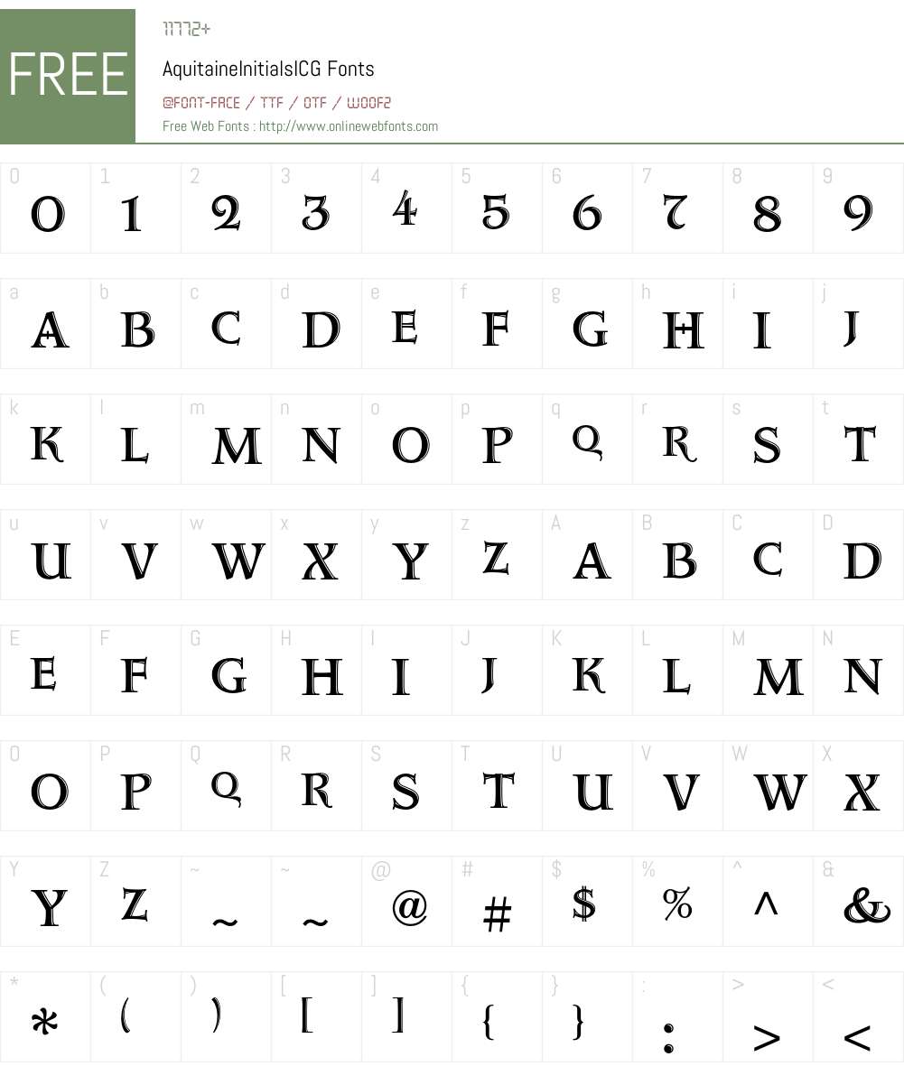 AquitaineInitialsICG Font Screenshots