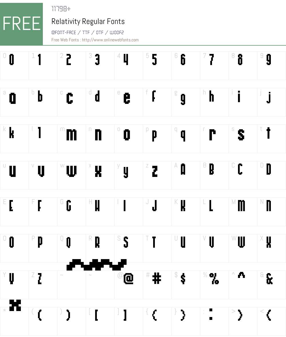 Relativity-Regular Font Screenshots