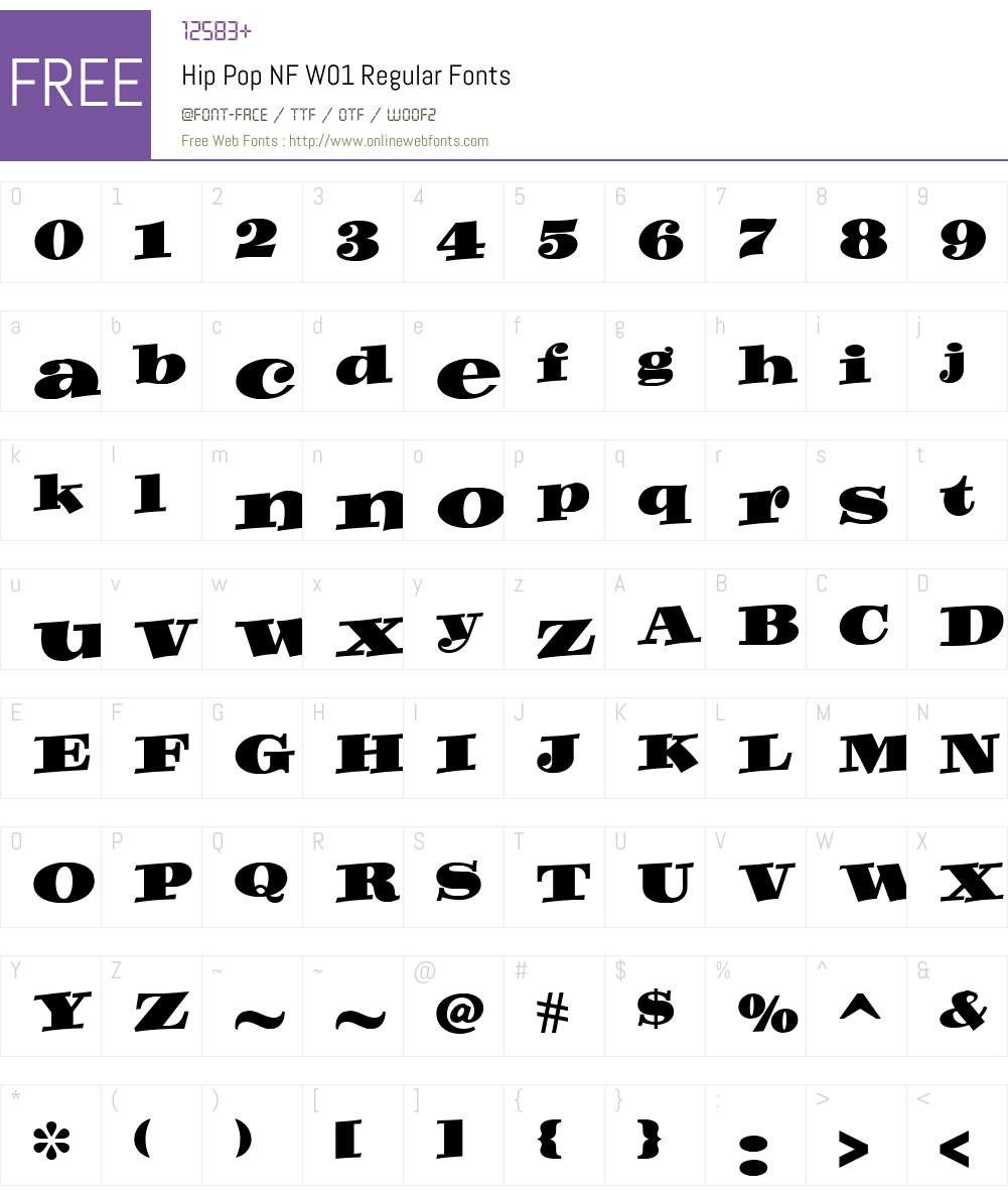 HipPopNFW01-Regular Font Screenshots