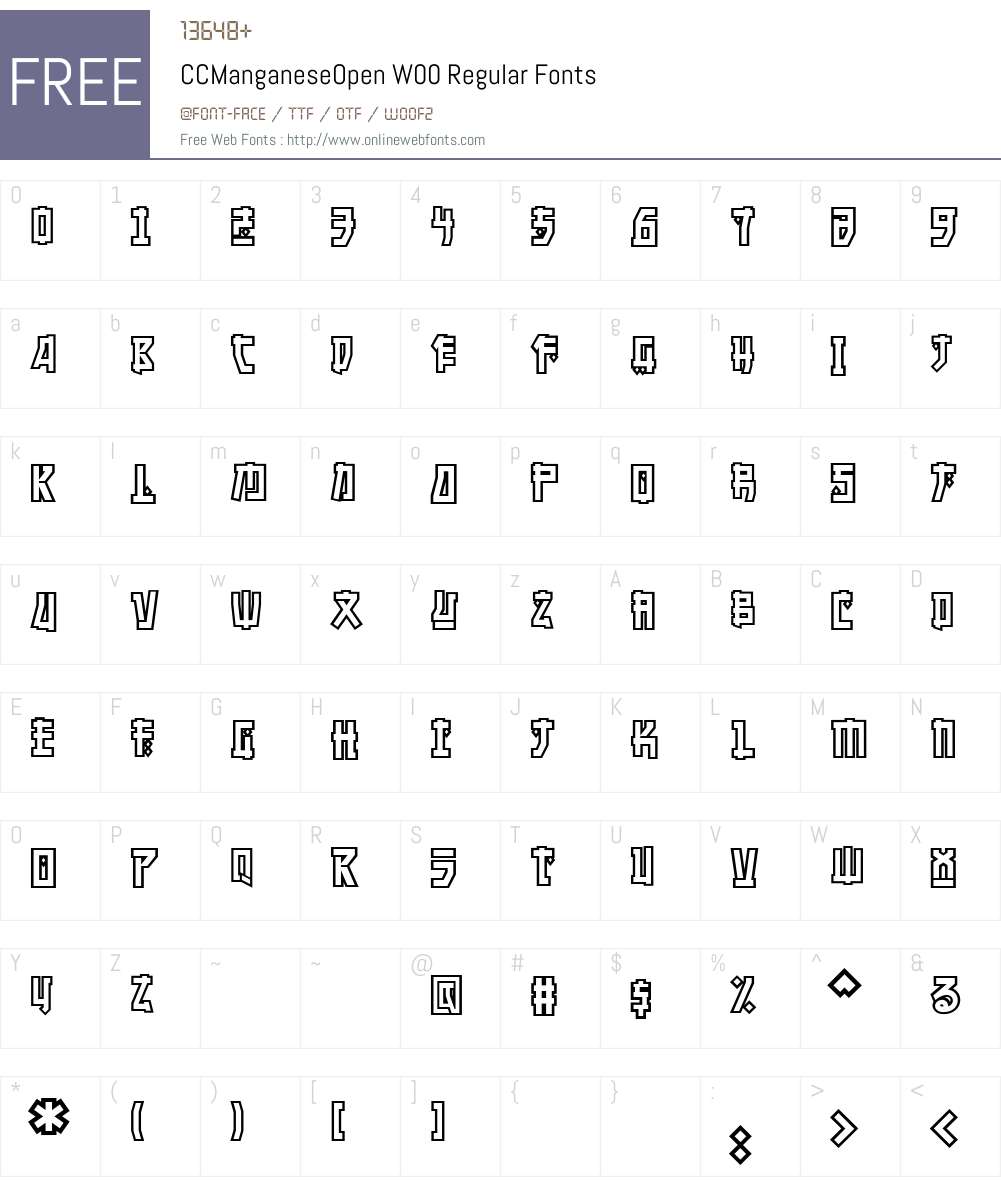 CCManganeseOpenW00-Regular Font Screenshots