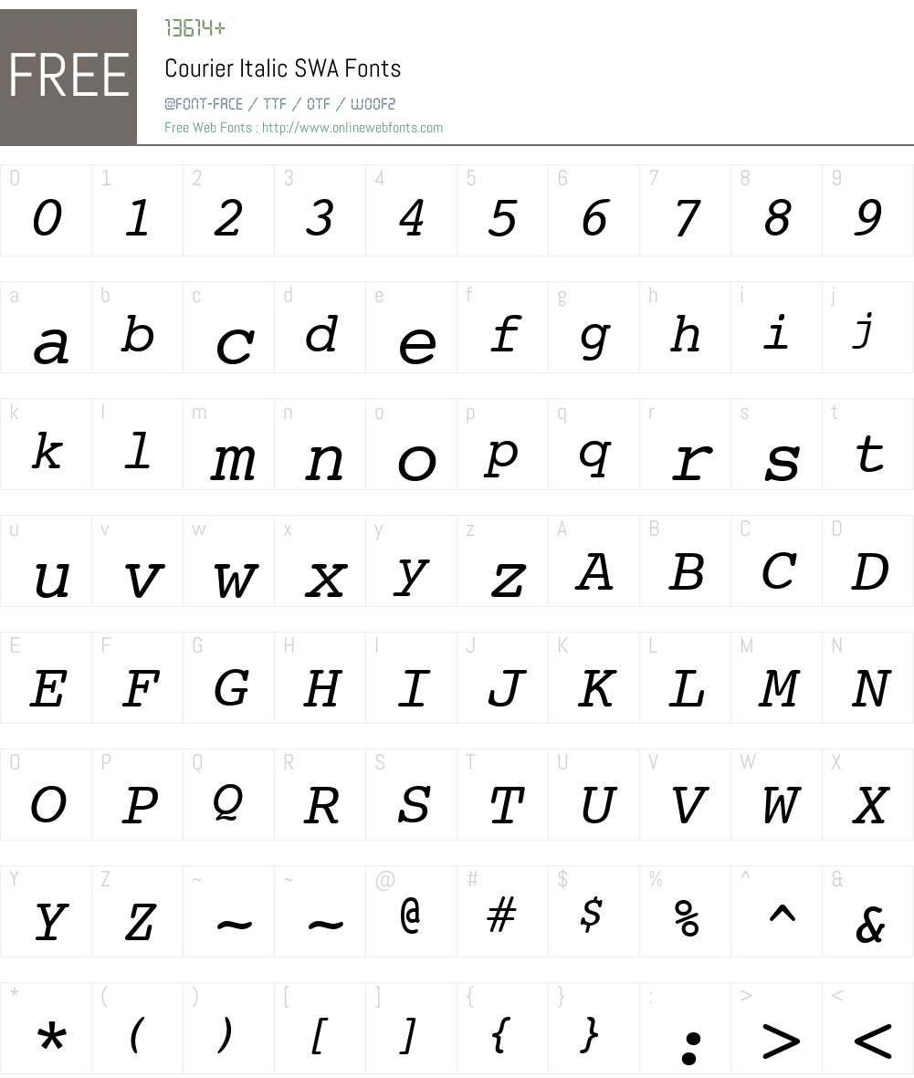 Courier SWA Font Screenshots
