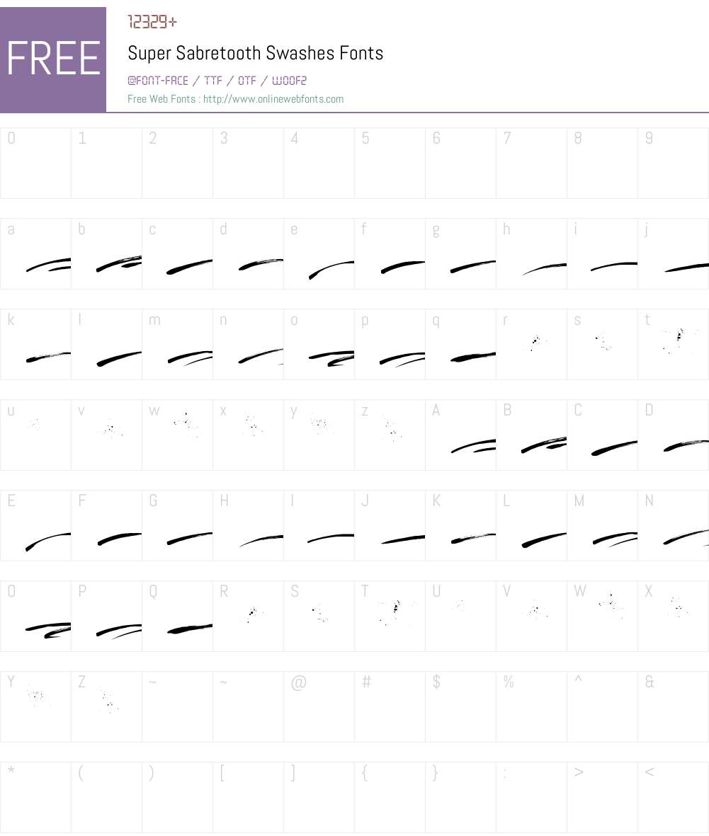 Super Sabretooth Swashes Font Screenshots