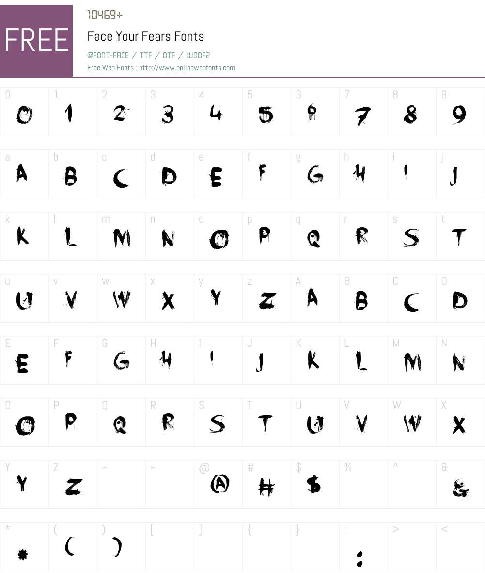 Face Your Fears Font Screenshots