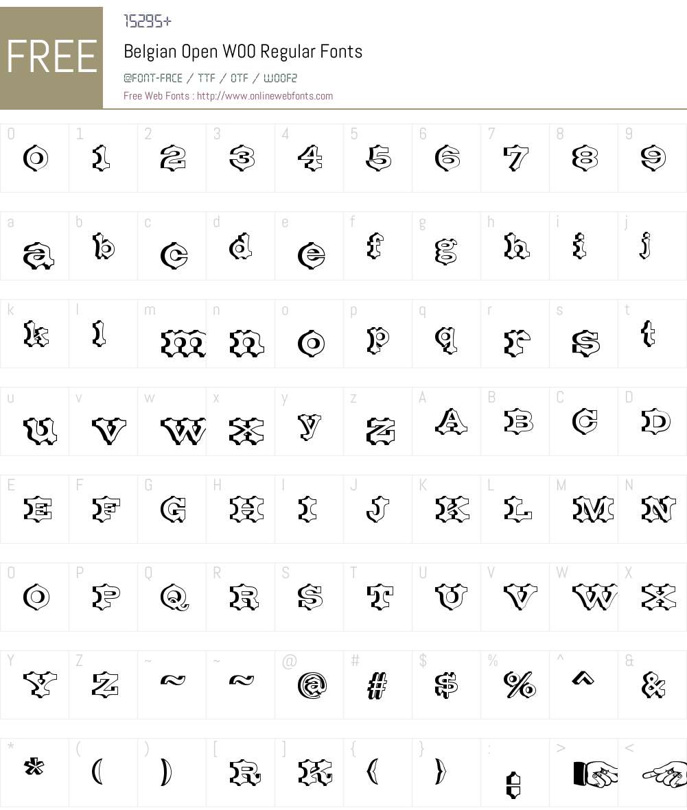 BelgianOpenW00-Regular Font Screenshots