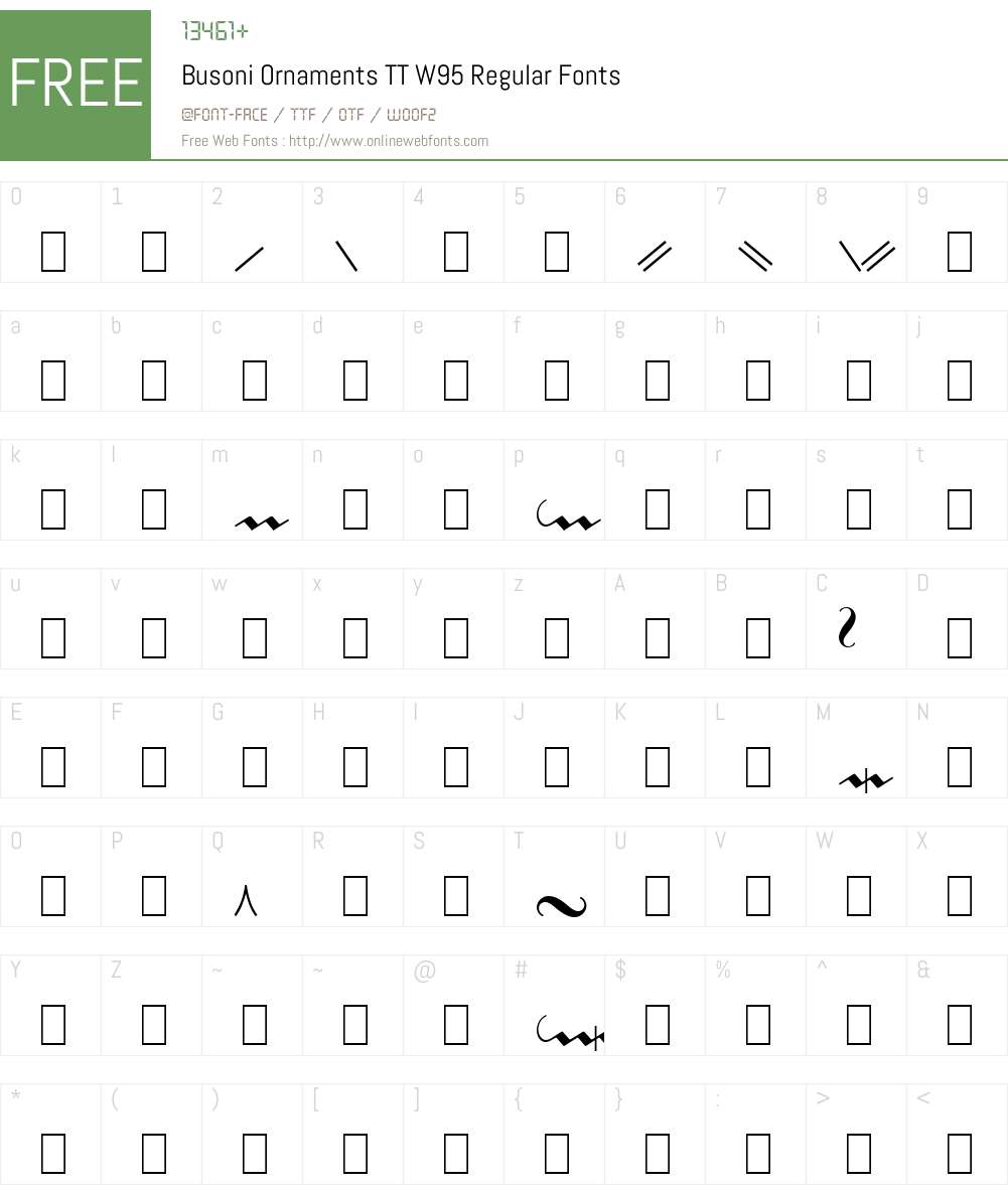 Busoni Font Screenshots