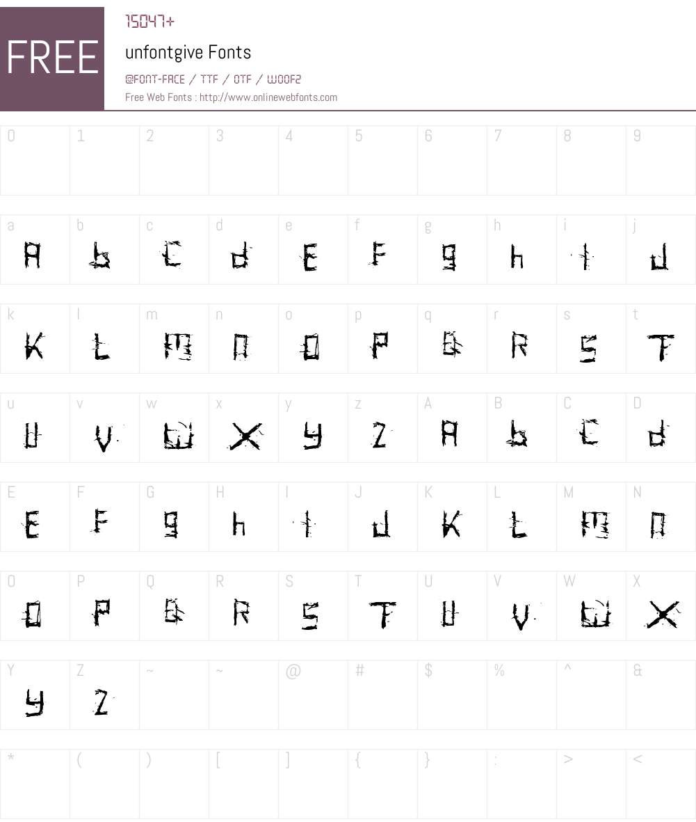 unfontgive Font Screenshots